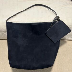 GAP Navy Suede Shoulder Hobo with Wristlet